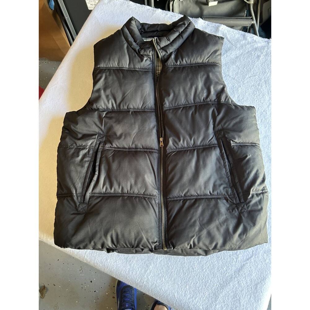 Merona Men's Black Puffer Vest With Pockets Size Large